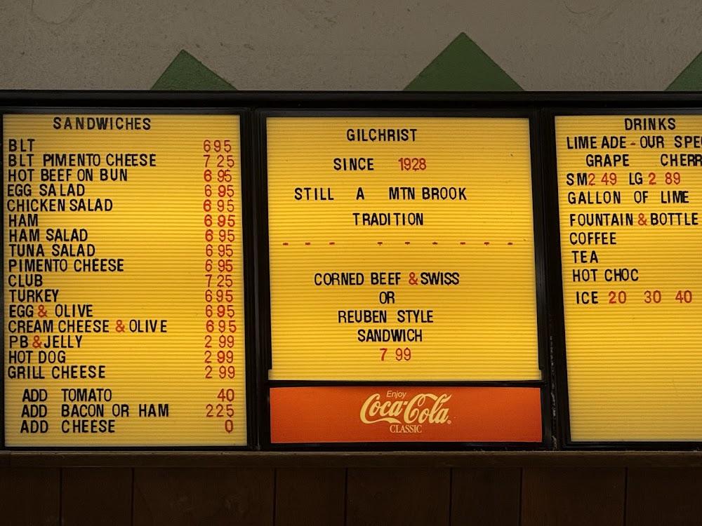 Gilchrist Menu image 1